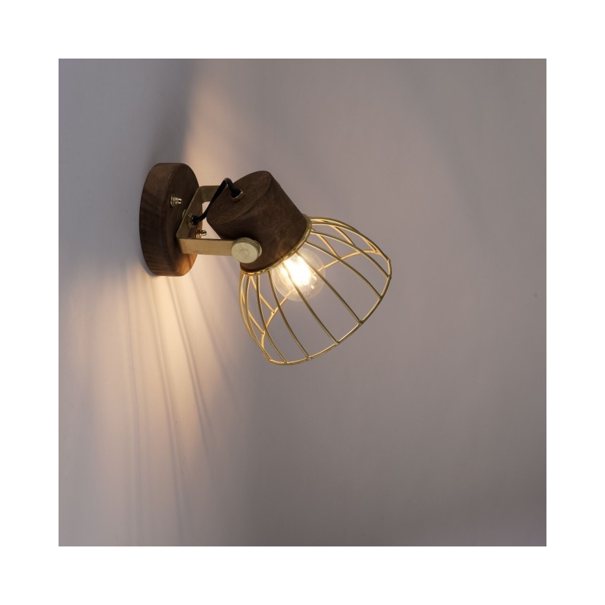 Leuchten Direkt 11486-60 - Sieninis akcentinis šviestuvas ALAMI 1xE27/25W/230V mango medis