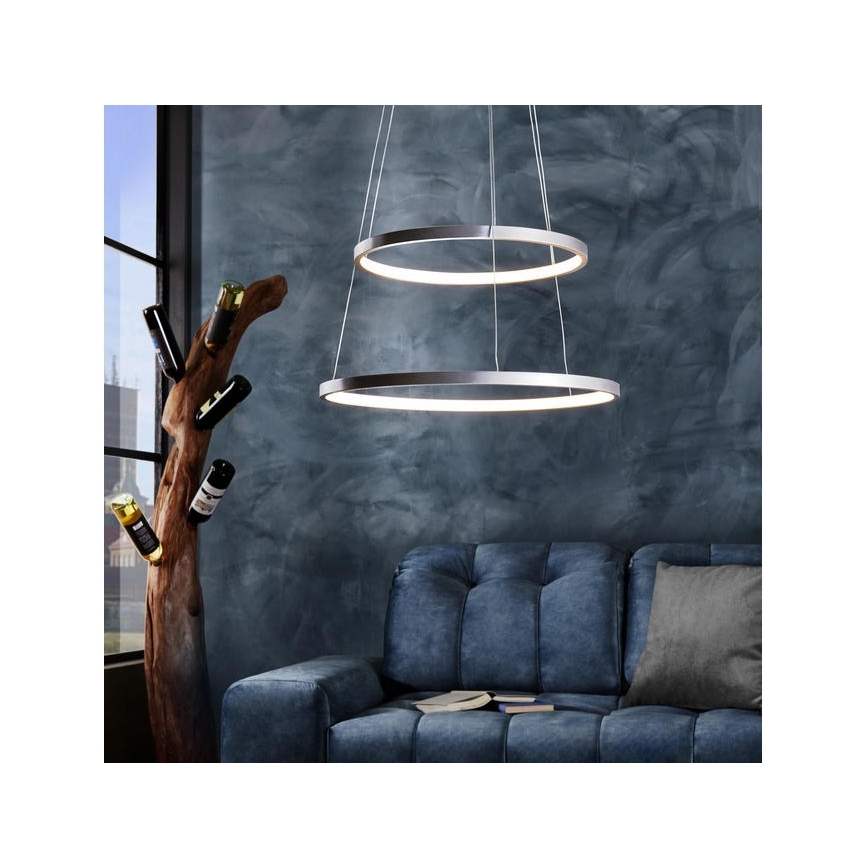 Leuchten Direkt 11525-21 - LED sietynas, kabinamas ant virvės CIRCLE 1xLED/15W/230V + LED/25W