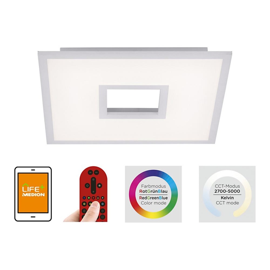 Leuchten Direkt 11645-16 - LED RGB pritemdomas lubinis šviestuvas RECESS LED/22,5W/230V + LED/5W + nuotolinio valdymo pultas
