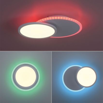 Leuchten Direkt 11662-16 - LED RGB pritemdomas lubinis šviestuvas ARENDA LED/21W/230V + nuotolinio valdymo pultas