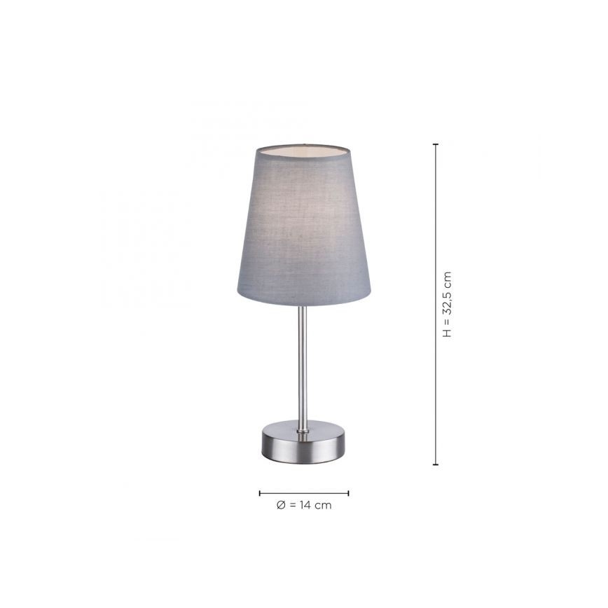 Leuchten Direkt 11680-15 - Stalinė lempa HEINRICH 1xE14/40W/230V pilka