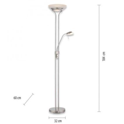 Leuchten Direkt 11730-55 - LED Reguliuojamas toršeras ZAHARA LED/16W/230V + LED/5W