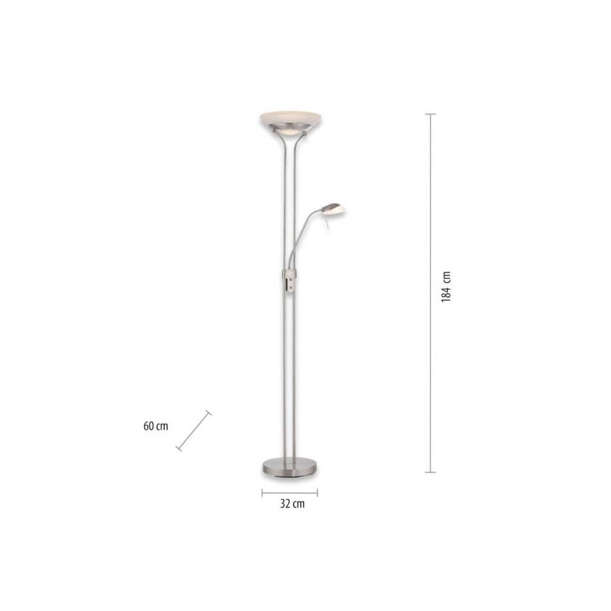 Leuchten Direkt 11730-55 - LED Reguliuojamas toršeras ZAHARA LED/16W/230V + LED/5W