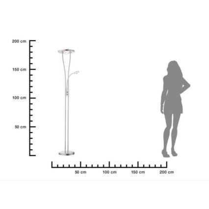 Leuchten Direkt 11778-55-LED Reguliuojamas toršeras HELIA LED/16,8W/230V + 2xLED/3,8W