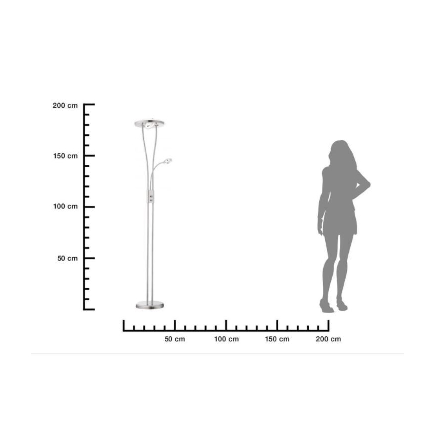 Leuchten Direkt 11778-55-LED Reguliuojamas toršeras HELIA LED/16,8W/230V + 2xLED/3,8W