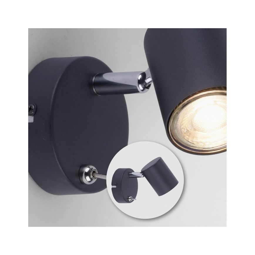 Leuchten Direkt 11941-13 - LED Sieninis akcentinis šviestuvas TARIK 1xGU10/5W/230V juodas