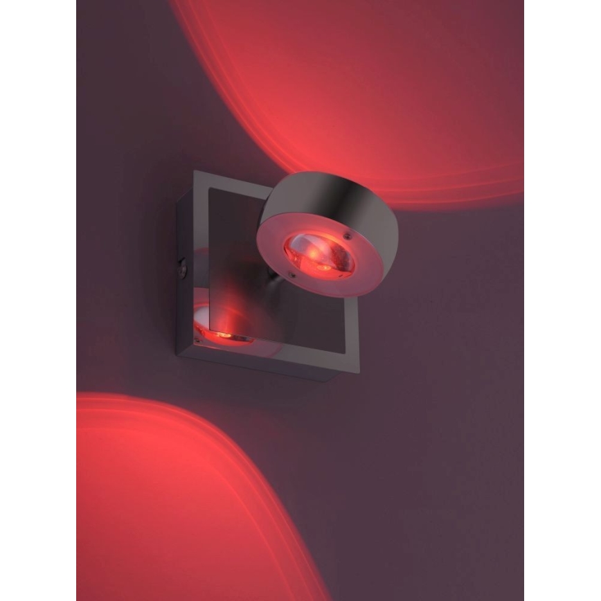 Leuchten Direkt 12471-55 -LED RGBW Reguliuojamas sieninis šviestuvas OPTI LED/6W/230V + valdymo pultas