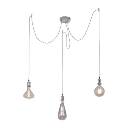Leuchten Direkt 13571-55 - Pakabinamas sietynas DIY 3xE27/60W/230V voras matinis chromas