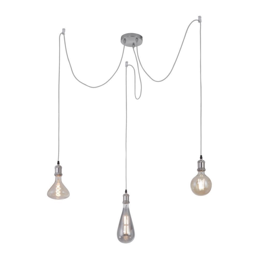 Leuchten Direkt 13571-55 - Pakabinamas sietynas DIY 3xE27/60W/230V voras matinis chromas