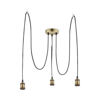Leuchten Direkt 13571-60 - Pakabinamas sietynas DIY 3xE27/60W/230V voras žalvaris