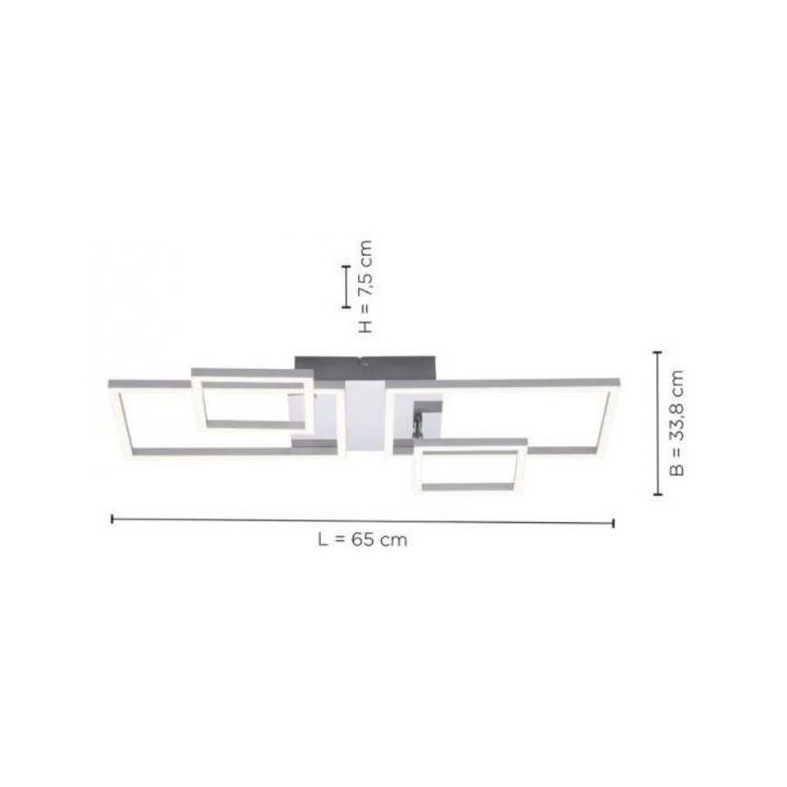 Leuchten Direkt 14030-55 - LED Ant pagrindo montuojamas sietynas IVEN 2xLED/12W/230V + 2xLED/5,5W