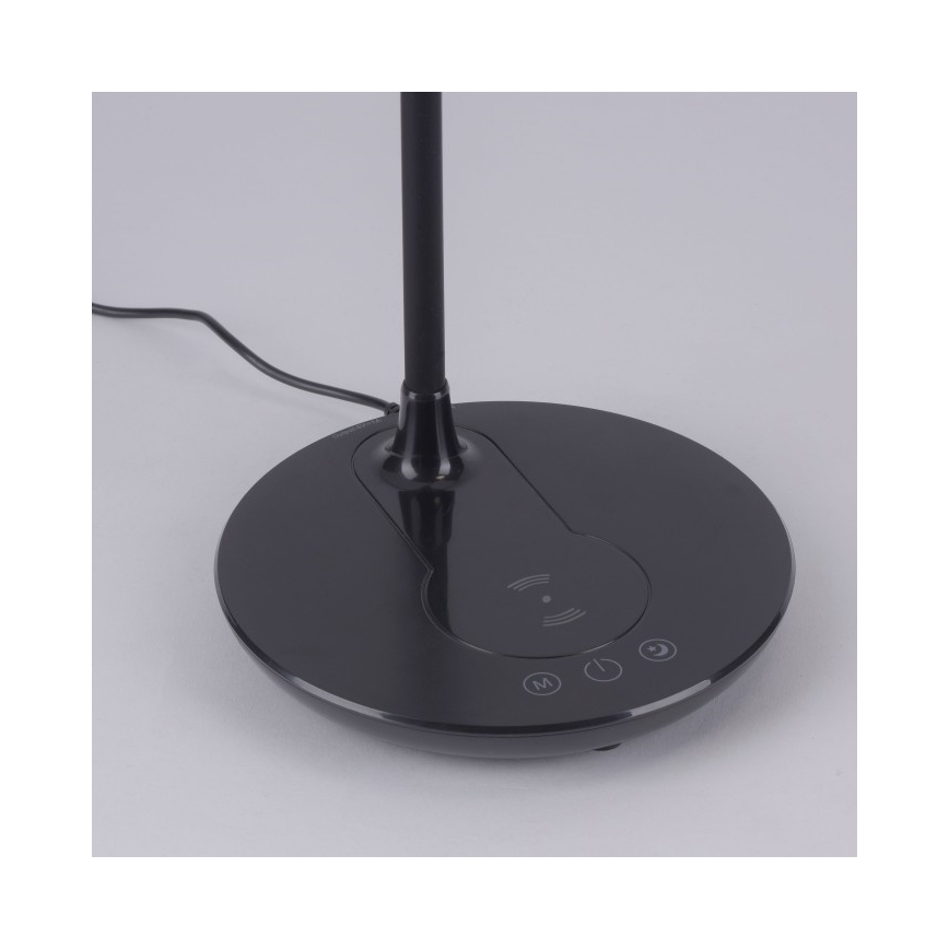 Leuchten Direkt 14416-18 - LED Pritemdoma jutiklinė stalinė lempa su belaidžiu įkrovimu ASTRID LED/5W/230V 3000/4000/5500K + USB