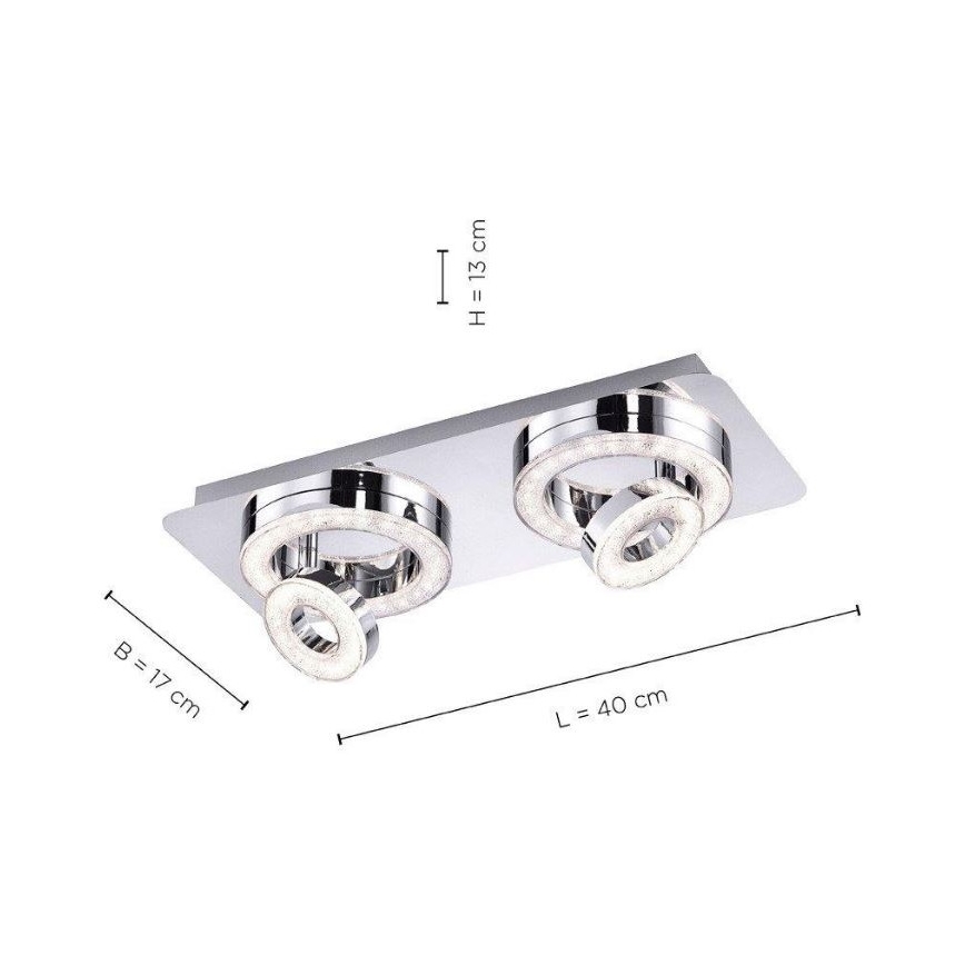 Leuchten Direkt 14521-17 - LED Lubinis šviestuvas TIM 2xLED/2,8W/230V + 2xLED/3,1W