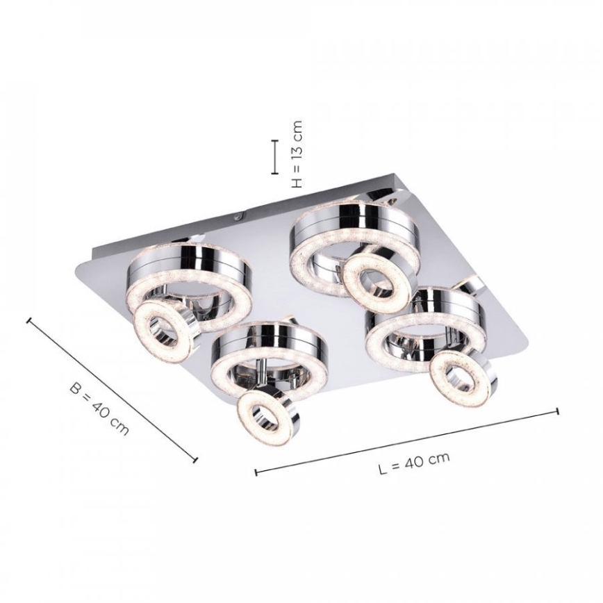 Leuchten Direkt 14522-17 - LED Akcentinis šviestuvas TIM 4xLED/2,8W/230V + 4xLED/3,1W