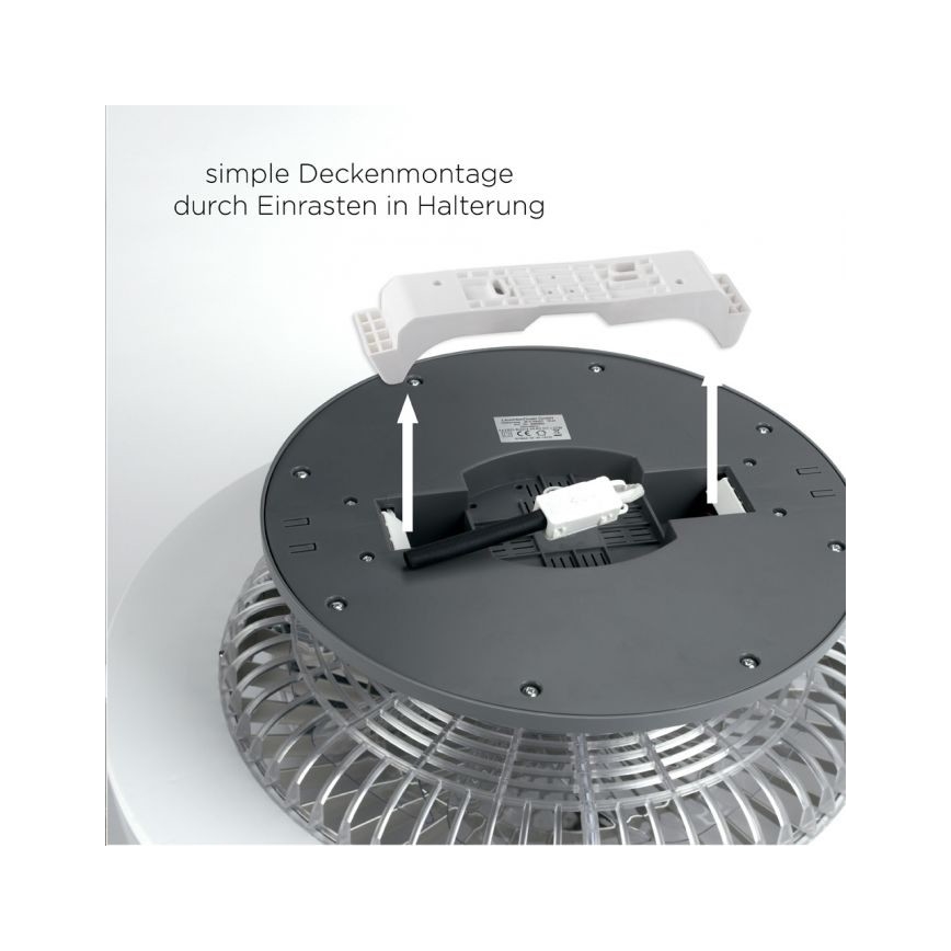 Leuchten Direkt 14645-55 - LED Šviestuvas su ventiliatoriumi LEONARD LED/27W/230V