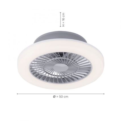 Leuchten Direkt 14645-55 - LED Šviestuvas su ventiliatoriumi LEONARD LED/27W/230V