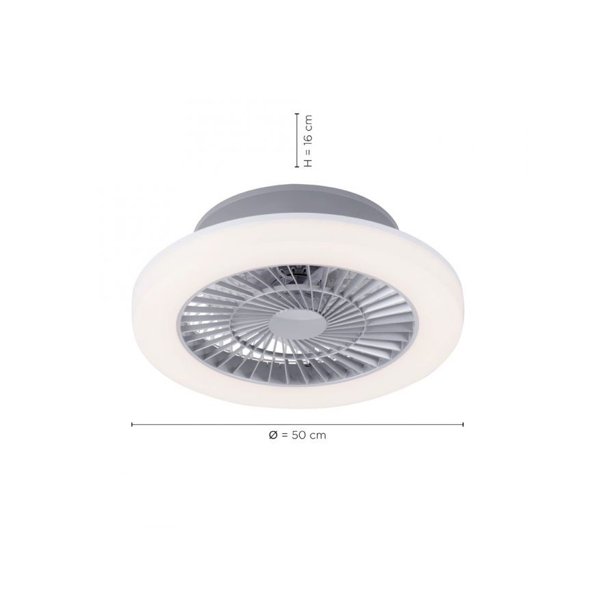 Leuchten Direkt 14645-55 - LED Šviestuvas su ventiliatoriumi LEONARD LED/27W/230V