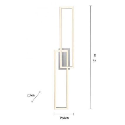 Leuchten Direkt 14691-55 - LED Reguliuojamas ant pagrindo montuojamas sietynas  IVEN 2xLED/18W/230V