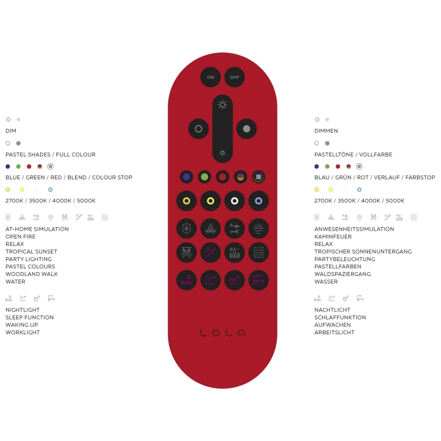 Leuchten Direkt 14742-16 - LED RGB Reguliuojamas lubinis šviestuvas JUPI LOLASMART LED/18W/230V Tuya 2700-5000K + valdymo pultas