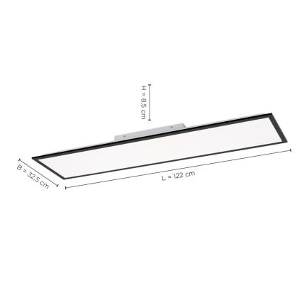 Leuchten Direkt 14757-18 - LED Reguliuojama ant pagrindo montuojama panelė FLAT LED/36W/230V 2700-5000K juoda + valdymo pultas