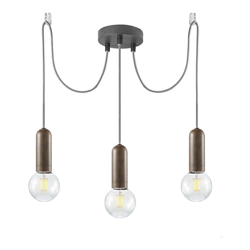 Leuchten Direkt 14776-48 - Pakabinamas sietynas TURN ME 3xE27/60W/230V voras