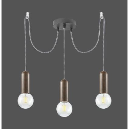 Leuchten Direkt 14776-48 - Pakabinamas sietynas TURN ME 3xE27/60W/230V voras