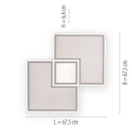 Leuchten Direkt 14855 - 16-LED Reguliuojamas lubinis šviestuvas EDGING LED/51W/230V 2700-5000K + valdymo pultas