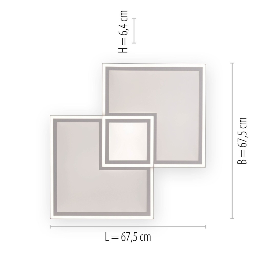 Leuchten Direkt 14855 - 16-LED Reguliuojamas lubinis šviestuvas EDGING LED/51W/230V 2700-5000K + valdymo pultas