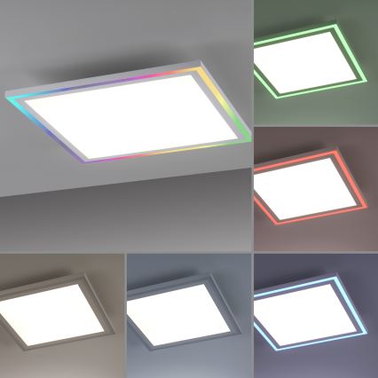 Leuchten Direkt 14900-16 - LED RGB pritemdomas lubinis šviestuvas EDGING LED/24W/230V + nuotolinio valdymo pultas