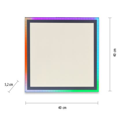 Leuchten Direkt 14900-16 - LED RGB pritemdomas lubinis šviestuvas EDGING LED/24W/230V + nuotolinio valdymo pultas