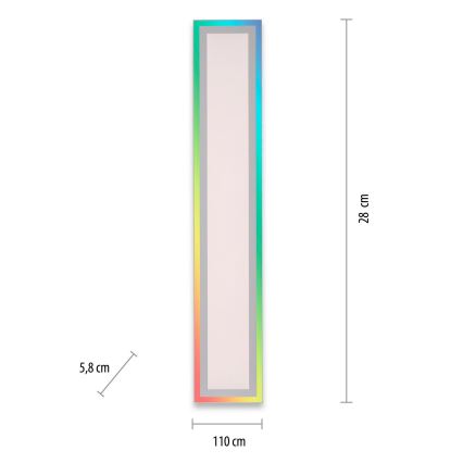 Leuchten Direkt 1490116-LED RGB Reguliuojamas lubinis šviestuvas EDGING LED/24W/230V + valdymo pultas