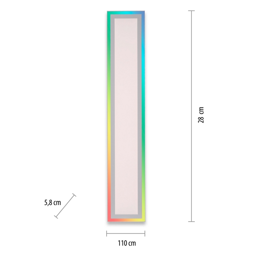 Leuchten Direkt 1490116-LED RGB Reguliuojamas lubinis šviestuvas EDGING LED/24W/230V + valdymo pultas