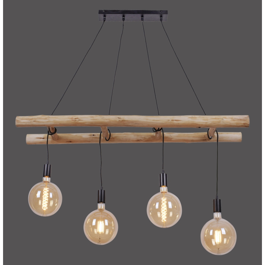 Leuchten Direkt 15025-18 - Pakabinamas sietynas EDGAR 4xE27/60W/230V eukaliptas