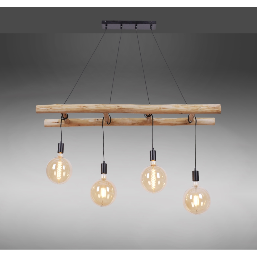 Leuchten Direkt 15025-18 - Pakabinamas sietynas EDGAR 4xE27/60W/230V eukaliptas