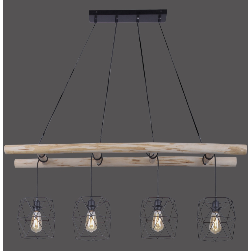 Leuchten Direkt 15036-18 - Pakabinamas sietynas EDGAR 4xE27/60W/230V eukaliptas
