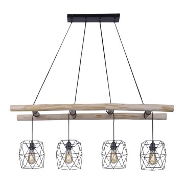 Leuchten Direkt 15036-18 - Sietynas, kabinamas ant virvės EDGAR 4xE27/60W/230V