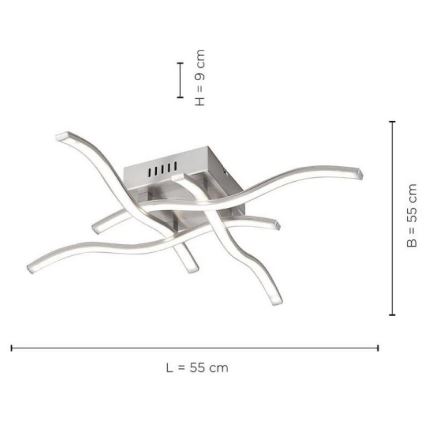 Leuchten Direkt 15131-55 - LED Ant pagrindo montuojamas sietynas WAWE 4xLED/4,6W/230V matinis chromas