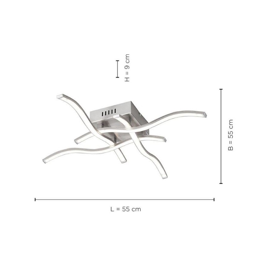 Leuchten Direkt 15131-55 - LED Ant pagrindo montuojamas sietynas WAWE 4xLED/4,6W/230V matinis chromas
