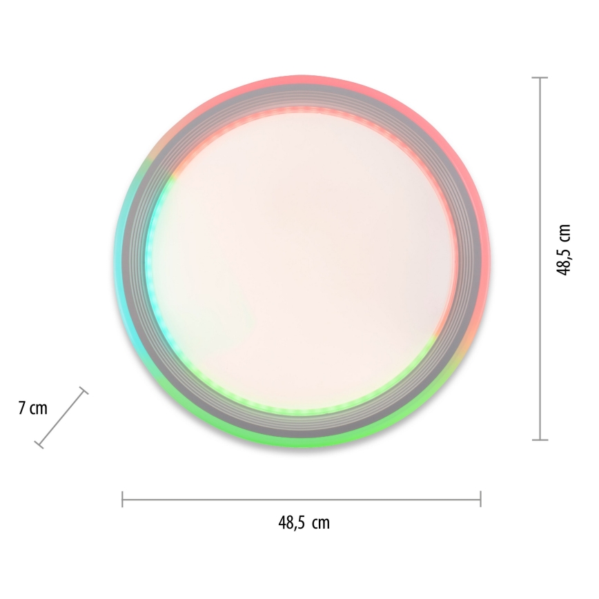 Leuchten Direkt 15154-16-LED RGB Reguliuojamas lubinis šviestuvas  EDGING LED/39W/230V + valdymo pultas