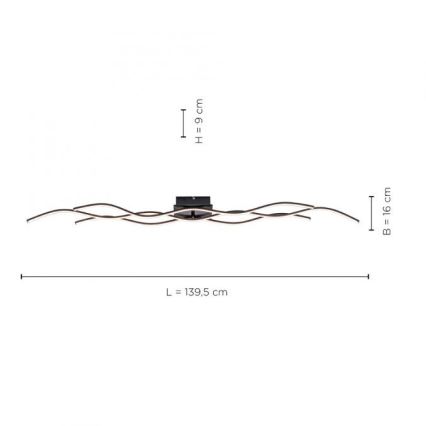 Leuchten Direkt 15167-18-LED Ant pagrindo montuojamas sietynas WAWE 2xLED/12,5W/230V+1xLED/17W