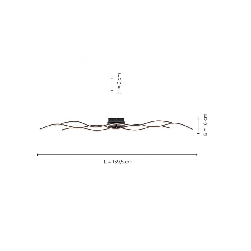 Leuchten Direkt 15167-18-LED Ant pagrindo montuojamas sietynas WAWE 2xLED/12,5W/230V+1xLED/17W