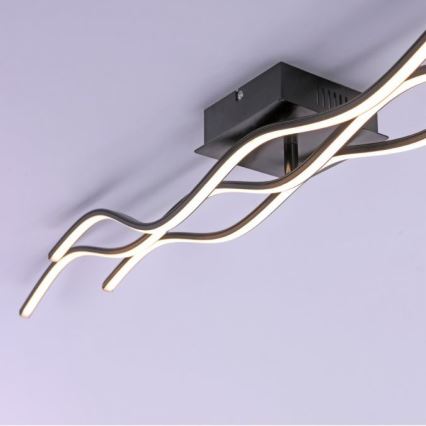 Leuchten Direkt 15167-18-LED Prie lubų montuojama liustra WAWE 2xLED/12,5W/230V+LED/17W juoda