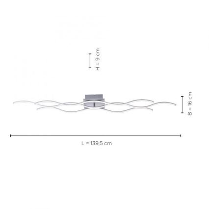 Leuchten Direkt 15167-55 - LED Ant pagrindo montuojamas sietynas WAWE 2xLED/12,5W/230V+1xLED/17W matinis chromas