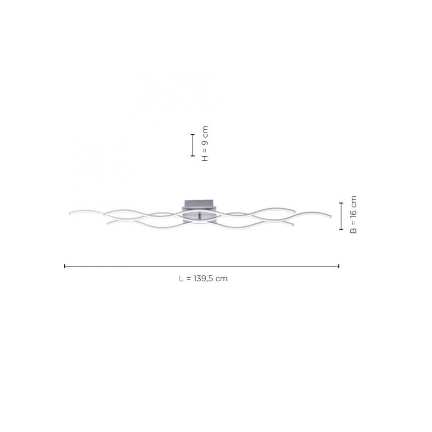 Leuchten Direkt 15167-55 - LED Ant pagrindo montuojamas sietynas WAWE 2xLED/12,5W/230V+1xLED/17W matinis chromas