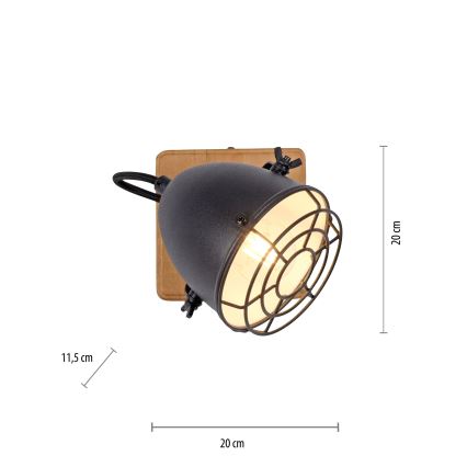 Leuchten Direkt 15171-18 - Sieninis akcentinis šviestuvas BEETLE 1xE14/10W/230V pušis