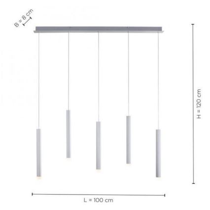 Leuchten Direkt 15205-95 - LED Pakabinamas sietynas BRUNO 5xLED/4,8W/230V