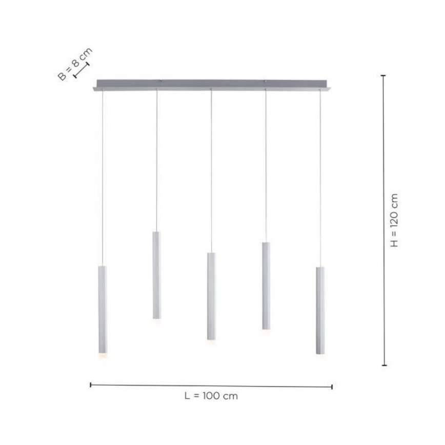 Leuchten Direkt 15205-95 - LED Pakabinamas sietynas BRUNO 5xLED/4,8W/230V