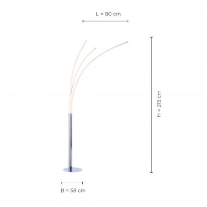 Leuchten Direkt 15383-55 - LED Toršeras MAJA 3xLED/6W/230V blizgus chromas