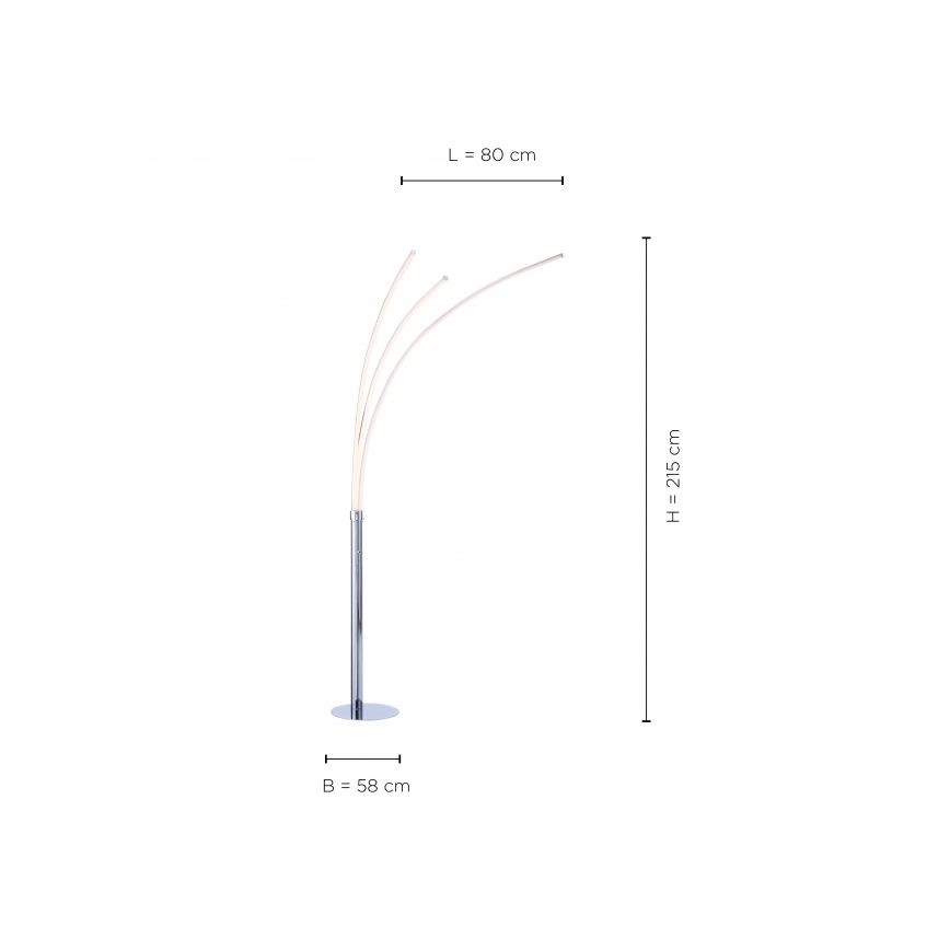 Leuchten Direkt 15383-55 - LED Toršeras MAJA 3xLED/6W/230V blizgus chromas