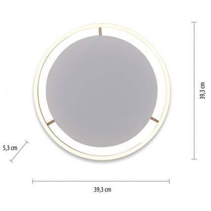 Leuchten Direkt 15391-60 - LED Reguliuojamas lubinis šviestuvas RITUS LED/20W/230V žalvaris